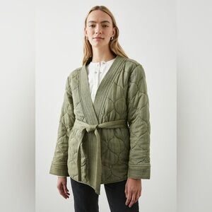Rails Monterey Quilted Belted Olive Kimono Jacket Mid-Length Medium